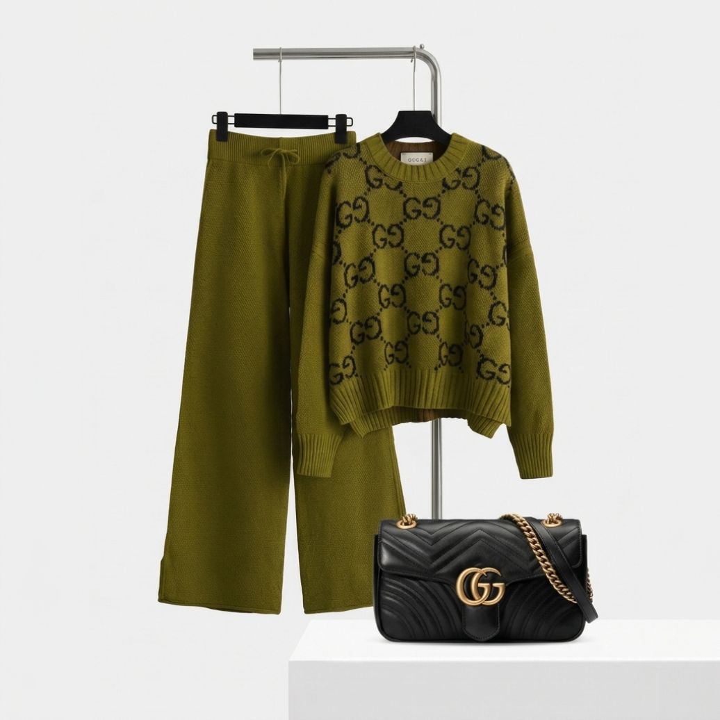 Cozy Luxe Knit Ensemble & Chain Bag