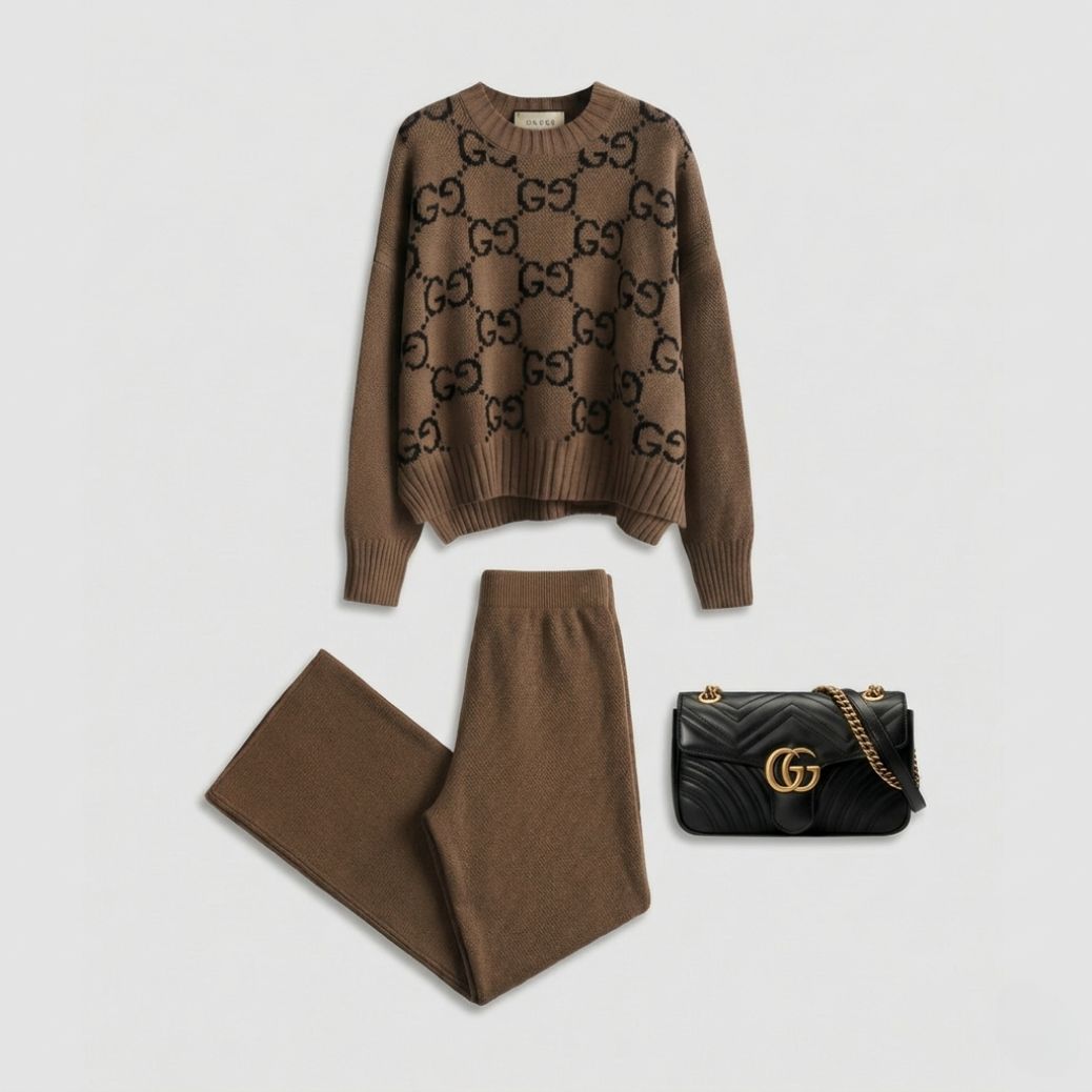 Cozy Luxe Knit Ensemble & Chain Bag