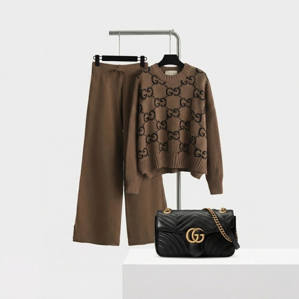 Cozy Luxe Knit Ensemble & Chain Bag